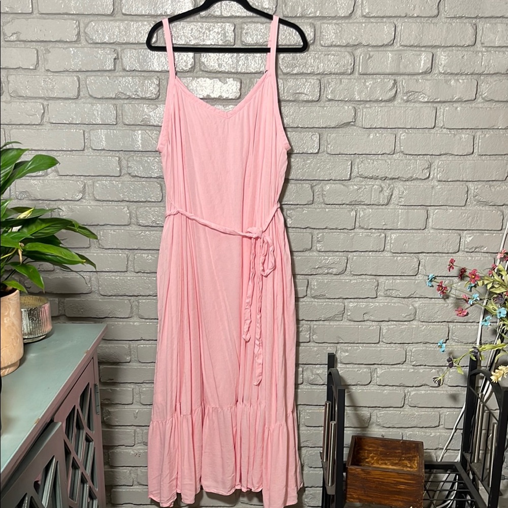Torrid Pink Pleated Maxi Sundress